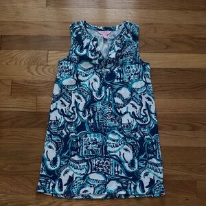 Lily Pulitzer Blue and White Sleeveless Dress